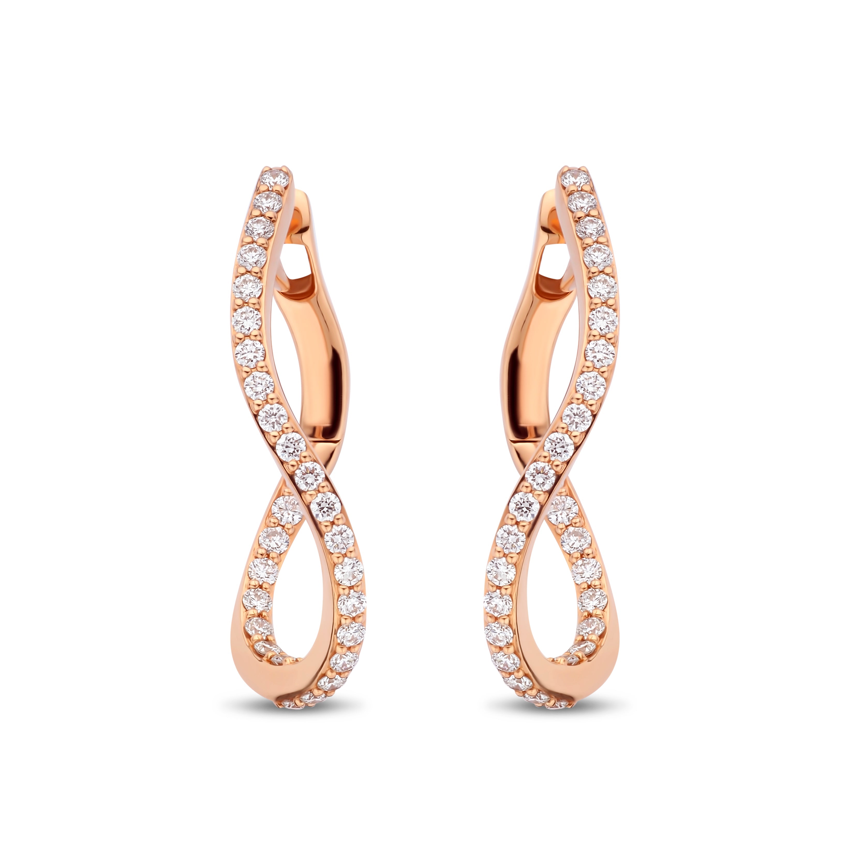 Bigli Infinity 18ct Rose Gold Diamond Earrings BIG-082 Image 1