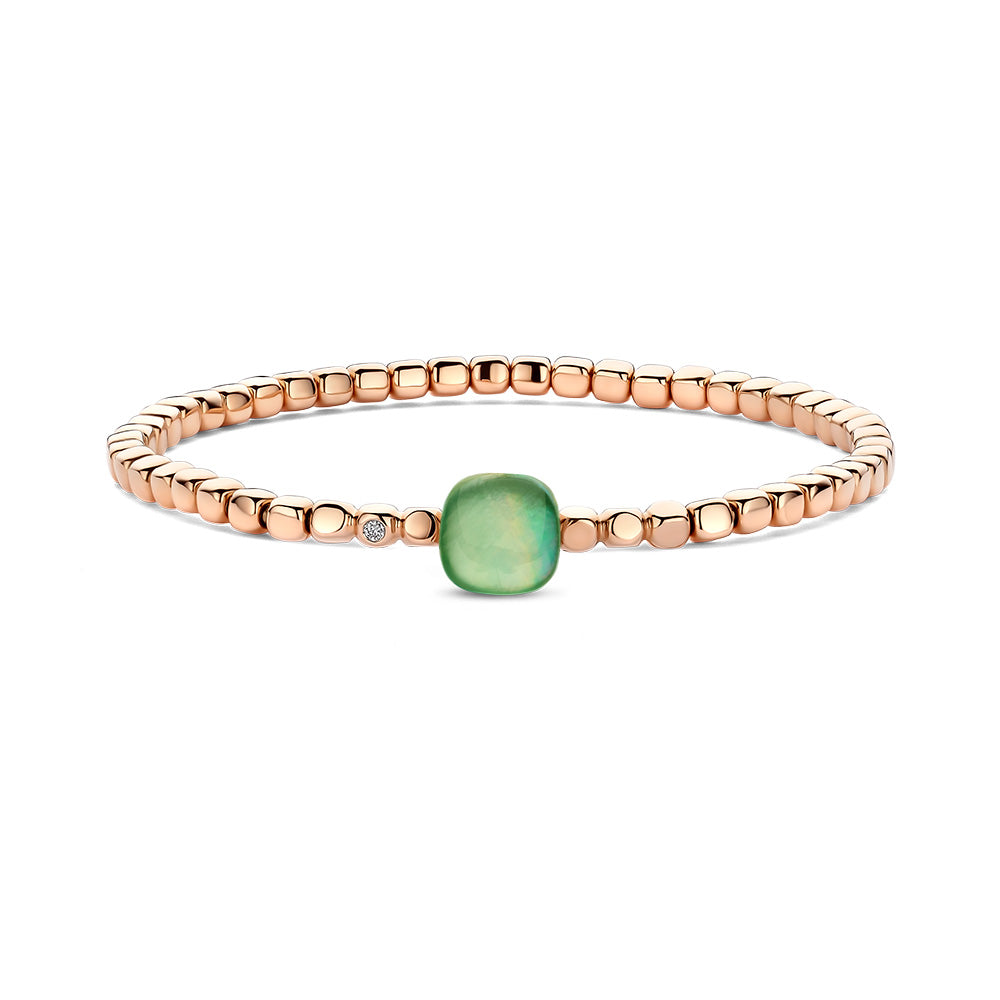 Bigli Mini Sweety Green Aventurine and Lemon Quartz 18ct Rose Gold and Diamond Bracelet BIG-092 Image 1