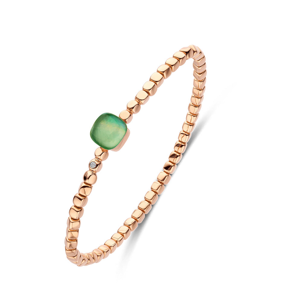 Bigli Mini Sweety Green Aventurine and Lemon Quartz 18ct Rose Gold and Diamond Bracelet BIG-092 Image 3