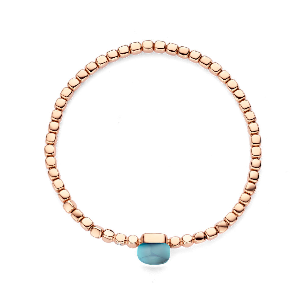Bigli Mini Sweety London Blue Topaz and Mother of Pearl 18ct Rose Gold and Diamond Bracelet BIG-095 Image 2