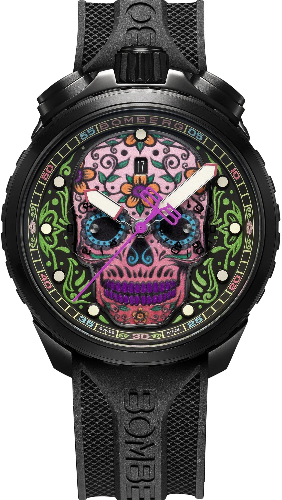 Bomberg Bolt-68 Heritage Sugar Skull Purple Limited Edition Watch BS45CHPBA.060-4.12 Image 1