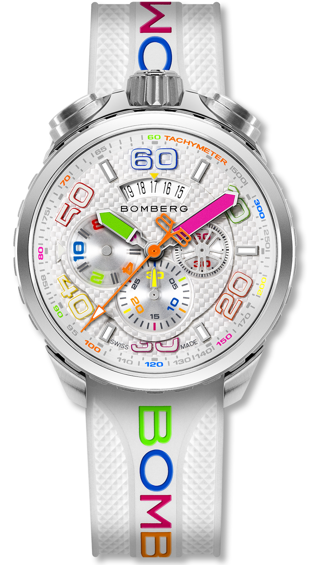 Bomberg Bolt-68 Racing Chroma Carbone White Limited Edition Watch BS45CHSS.049-7.12 Image 1