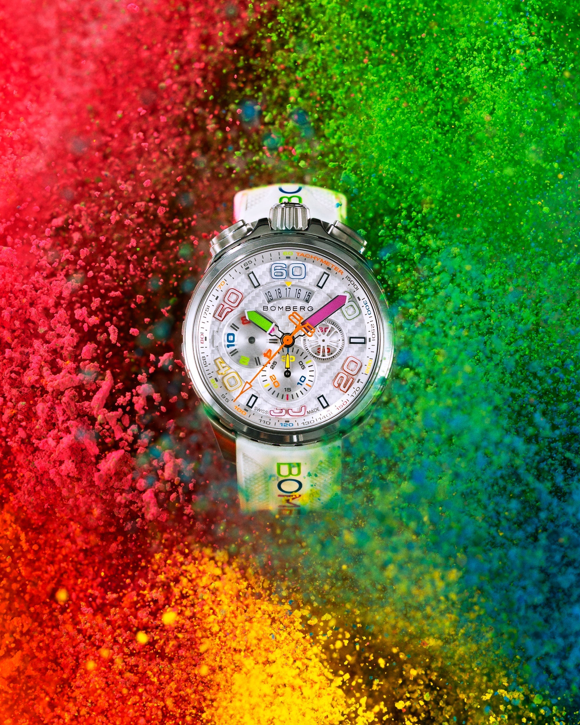 Bomberg Bolt-68 Racing Chroma Carbone White Limited Edition Watch BS45CHSS.049-7.12 Image 12