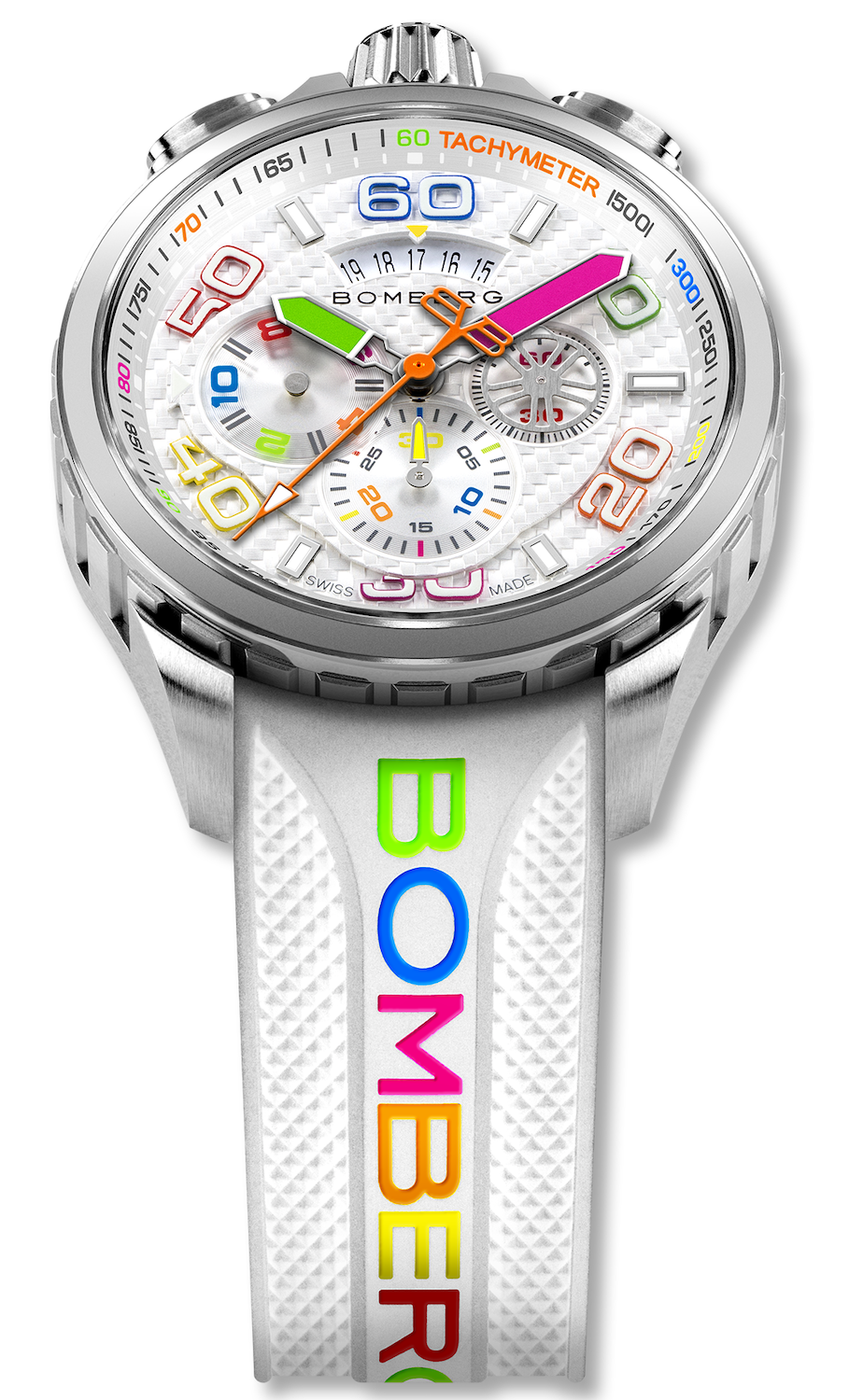 Bomberg Bolt-68 Racing Chroma Carbone White Limited Edition Watch BS45CHSS.049-7.12 Image 4