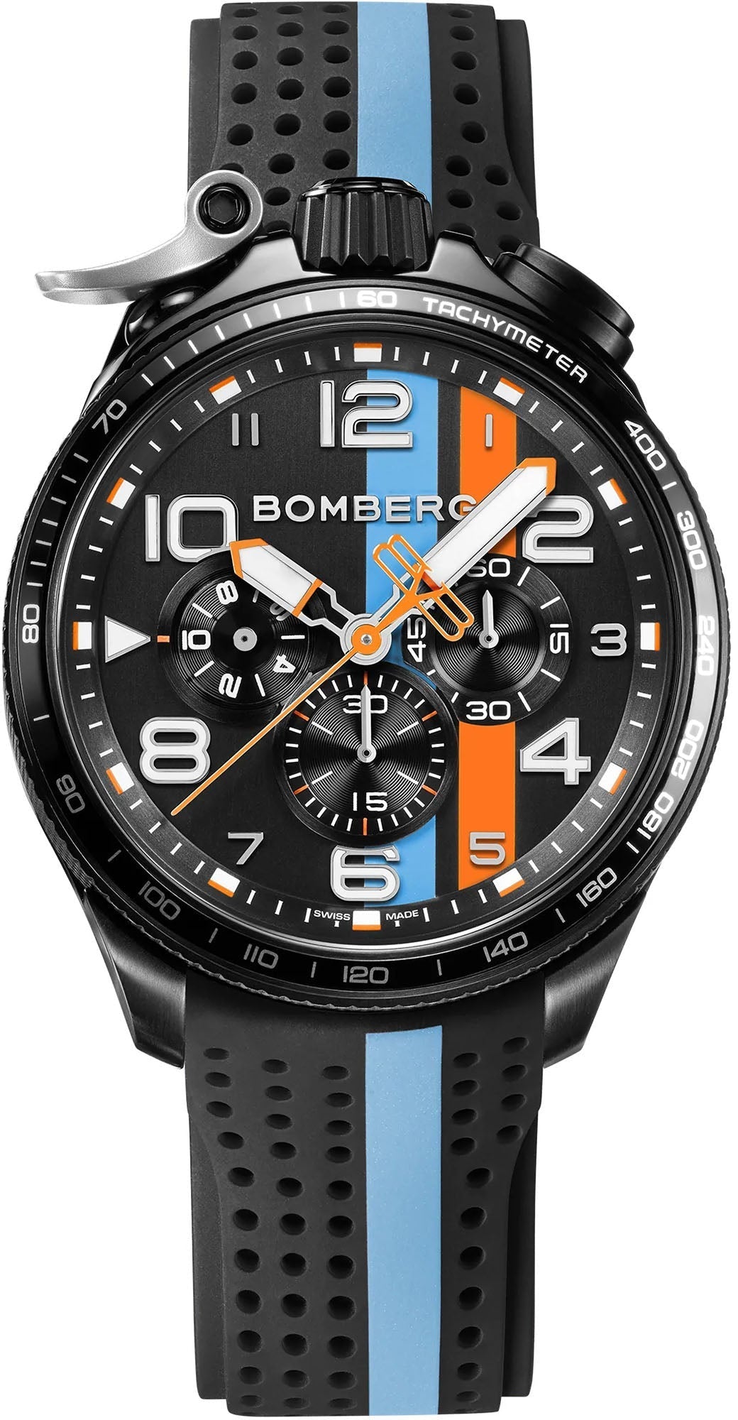 Bomberg Bolt-68 Racing Light Blue Stripe Watch BS45CHPBA.059-6.10 Image 1