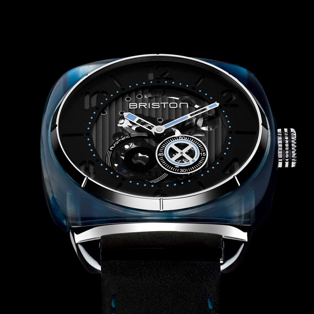 Briston Watch Streamliner Skeleton Blue Acetate 201042.SA.BL.1.CH Image 2