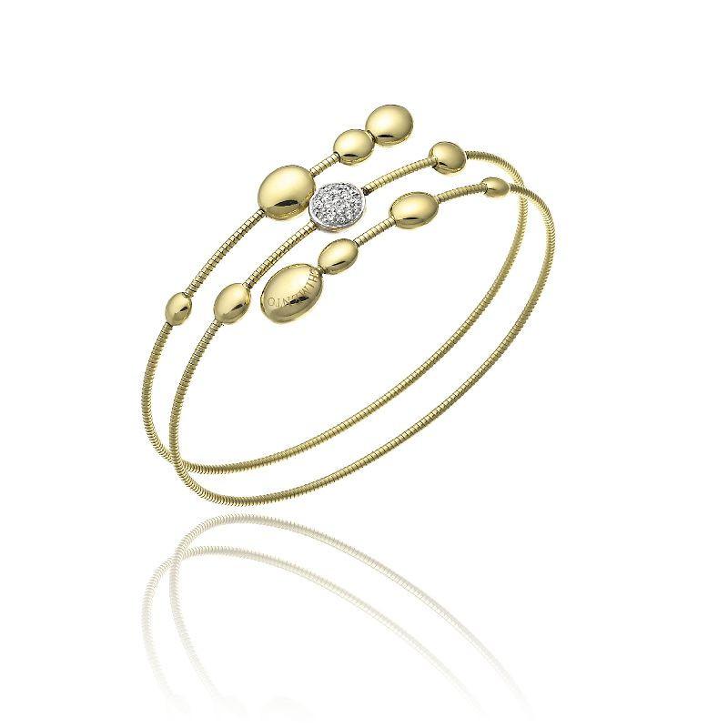 Chimento Armillas Acqua 18ct Yellow Gold 0.13ct Diamond Triple Row Bangle 1B01442B11170 Image 1