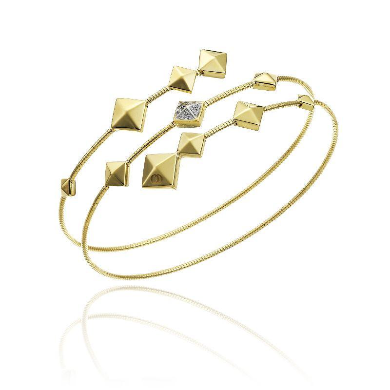 Chimento Armillas Pyramis 18ct Yellow Gold Diamond Spiral Bangle 1B01454B11170 Image 1