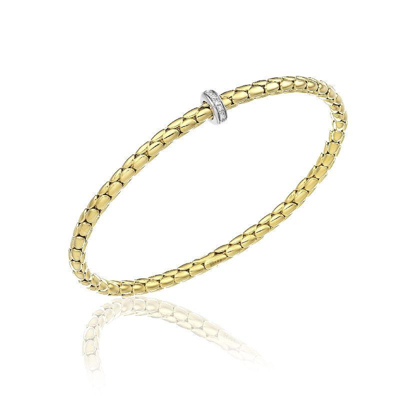 Chimento Stretch Spring 18ct Yellow Gold 0.10ct Diamond Bracelet 1B00953B12170 Image 1