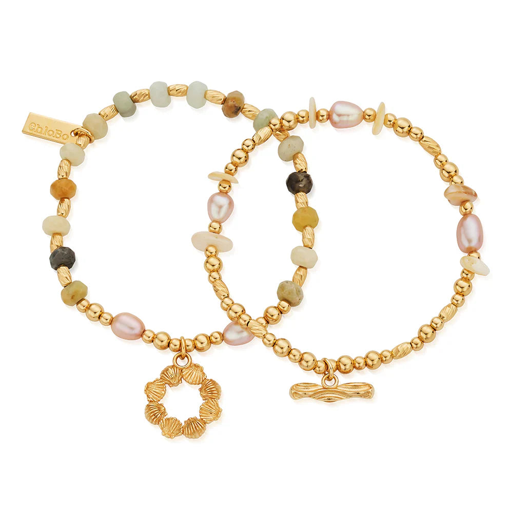 ChloBo Gold Plated Peace & Balance Set of 2 Bracelet CBO-741 Image 1