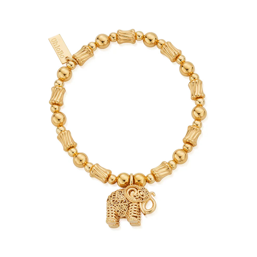 ChloBo Gold Plated Sacred Elephant Bracelet CBO-740 Image 1