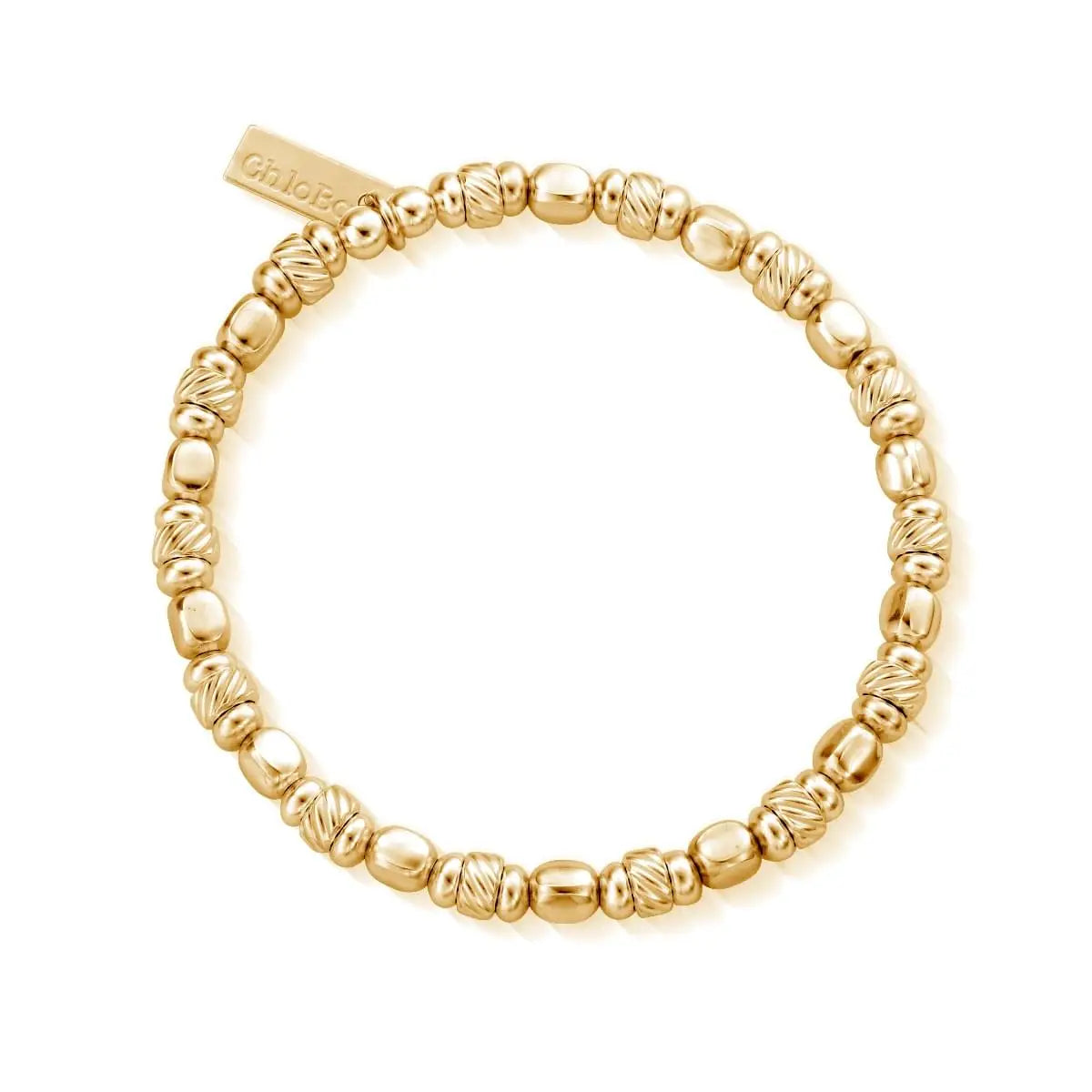 ChloBo Gold Plated Sterling Silver Twisted Cube Bracelet CBO-363 Image 1