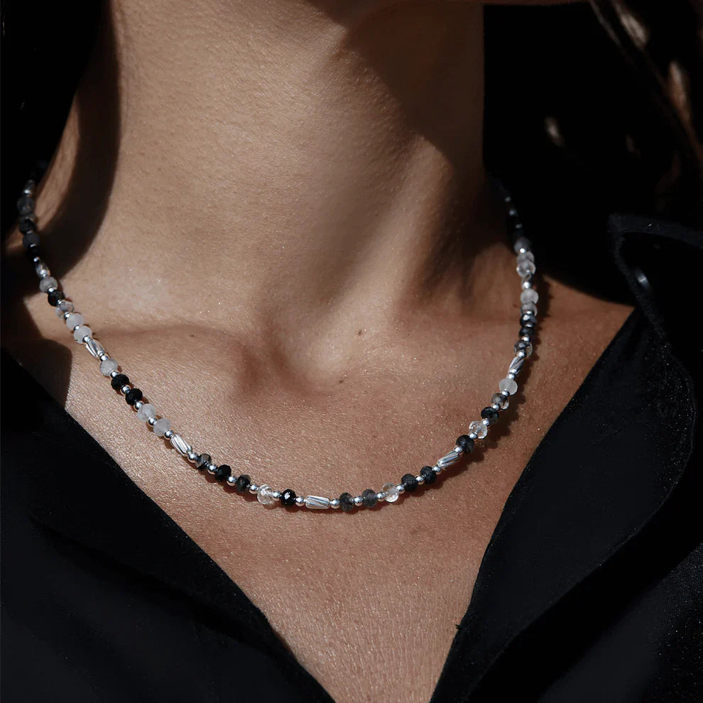 Chlobo Sterling Silver Aura Strengthening Black Rutilated Quartz Necklace CBO-656 Image 3