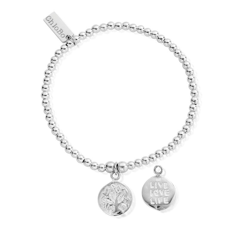 ChloBo Sterling Silver Cute Charm Live Love Life Bracelet CBO-043 Image 1