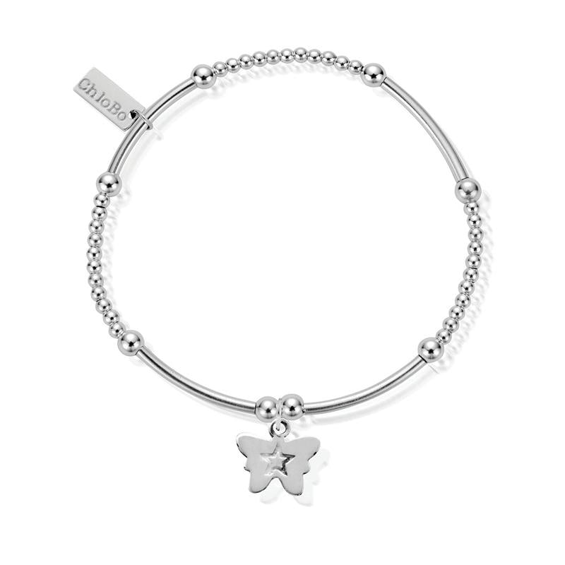ChloBo Sterling Silver Cute Mini Butterfly Bracelet CBO-021 Image 1