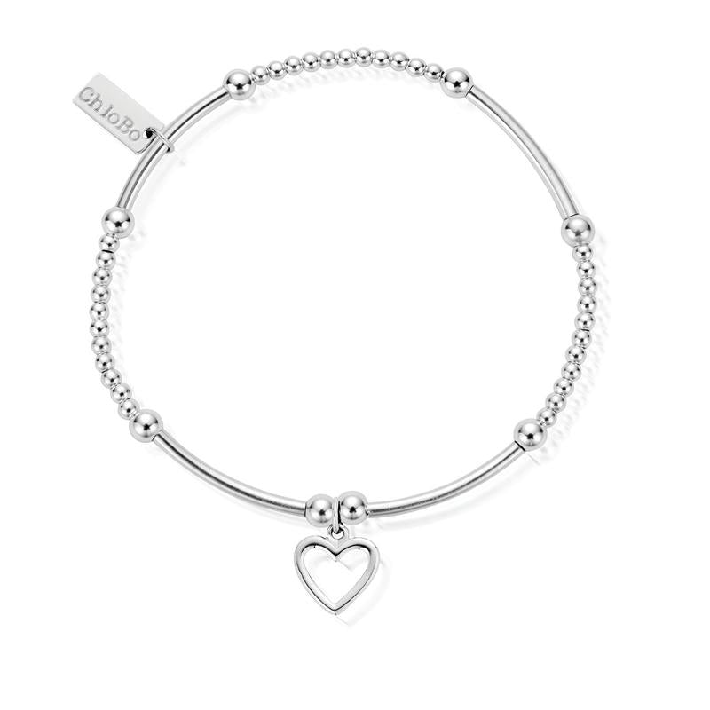 ChloBo Sterling Silver Cute Mini Open Heart Bracelet CBO-024 Image 1