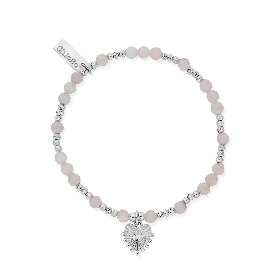 ChloBo Sterling Silver Glowing Beauty Rose Quartz Bracelet CBO-113 Image 1