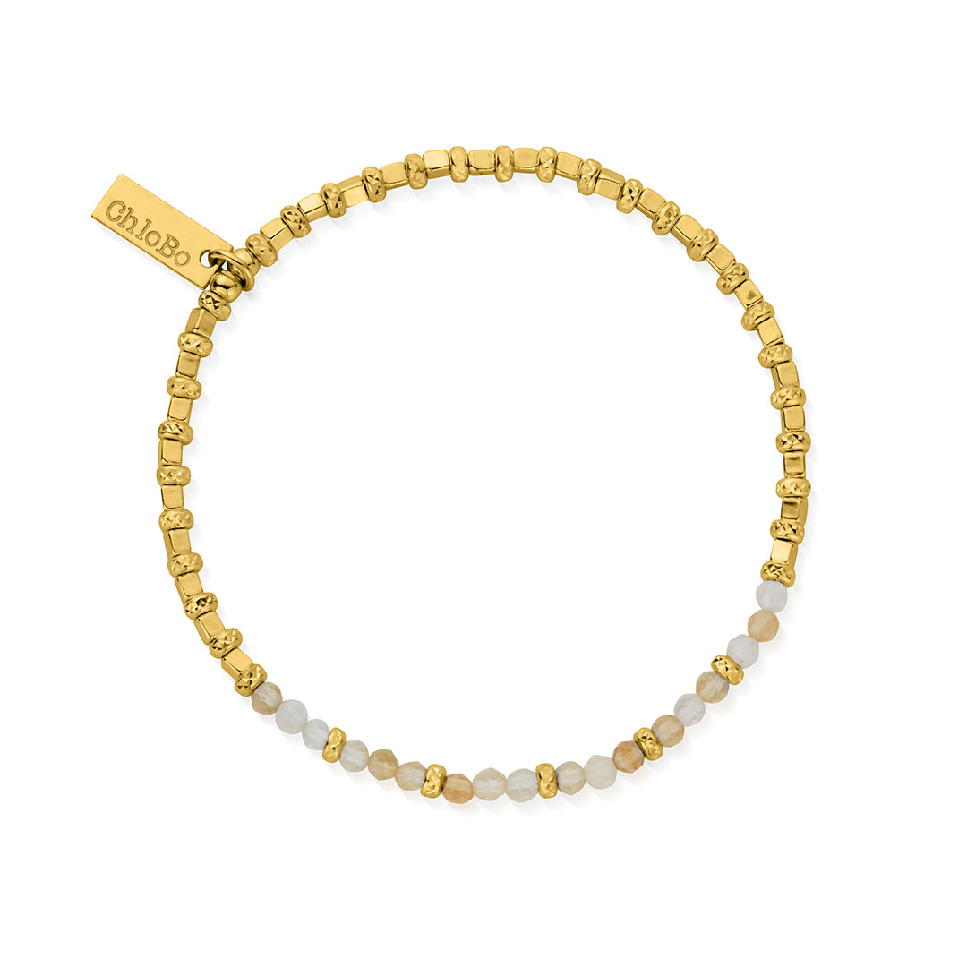 ChloBo Sterling Silver Gold Plated Citrine Sparkle Cube Bracelet CBO-130 Image 1