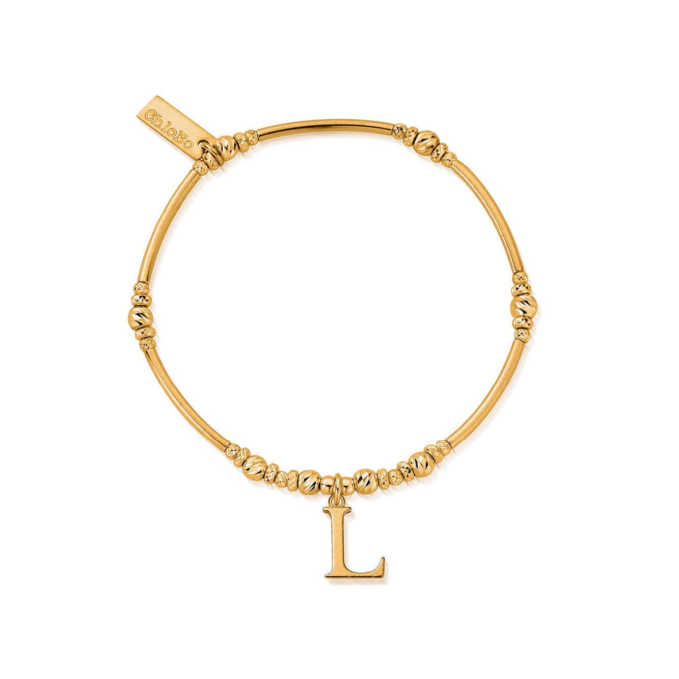 ChloBo Sterling Silver Gold Plated Initial Bracelet L CBO-341 Image 1