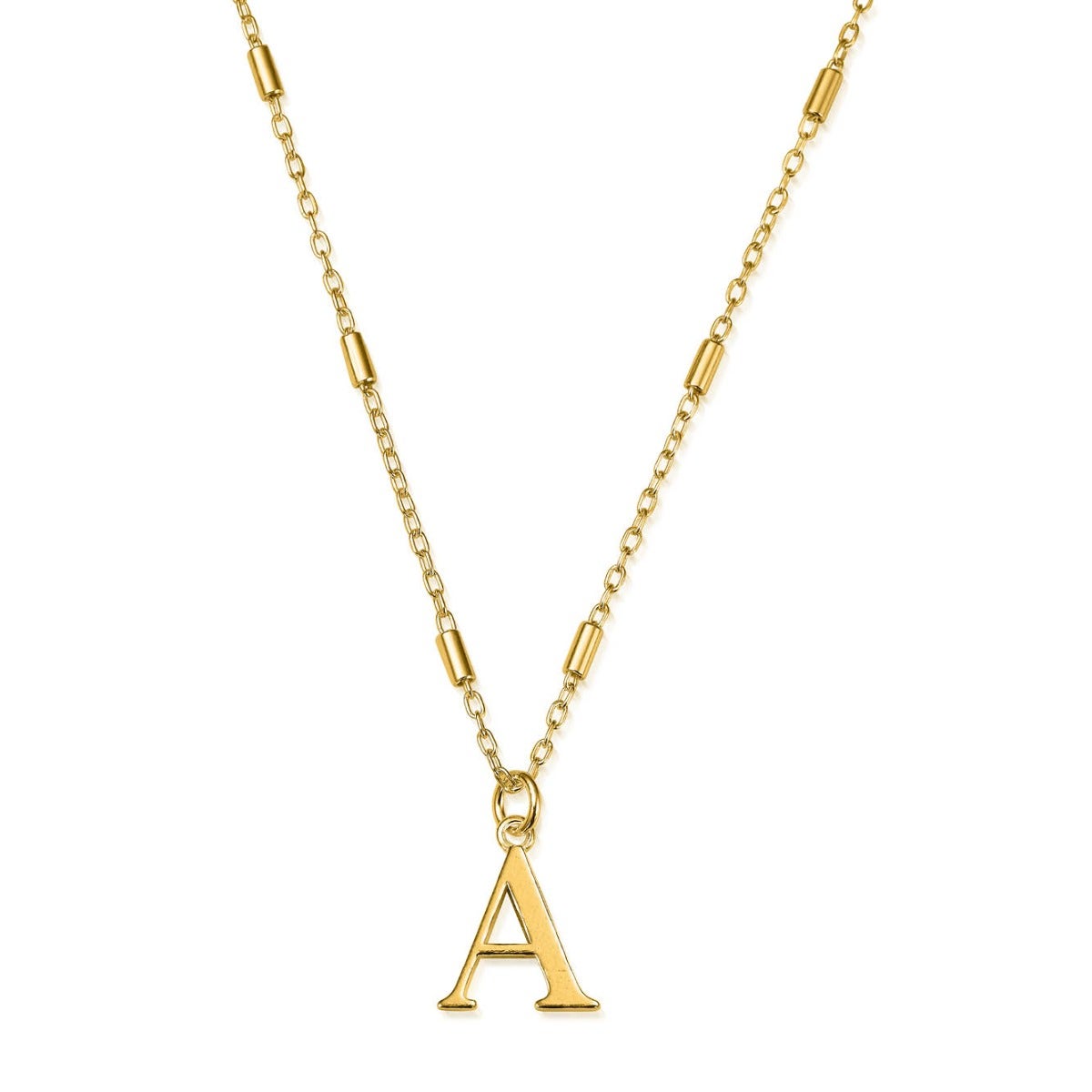 ChloBo Sterling Silver Gold Plated Initial Necklace A CBO-278 Image 1