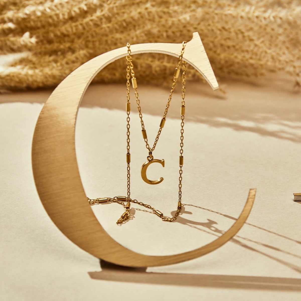 ChloBo Sterling Silver Gold Plated Initial Necklace C CBO-280 Image 3