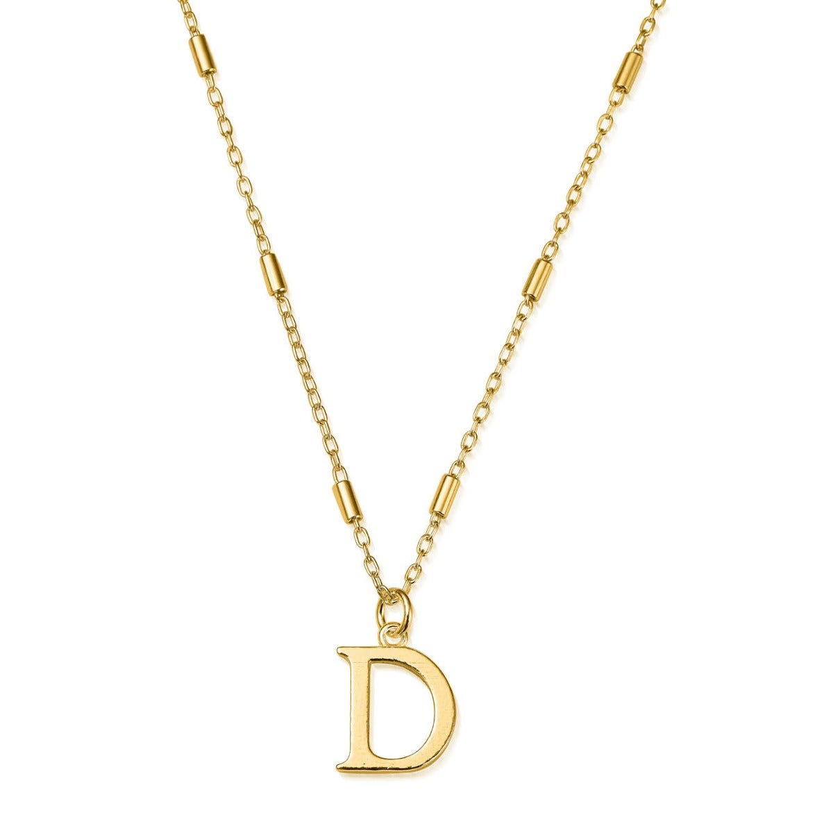 ChloBo Sterling Silver Gold Plated Initial Necklace D CBO-281 Image 1