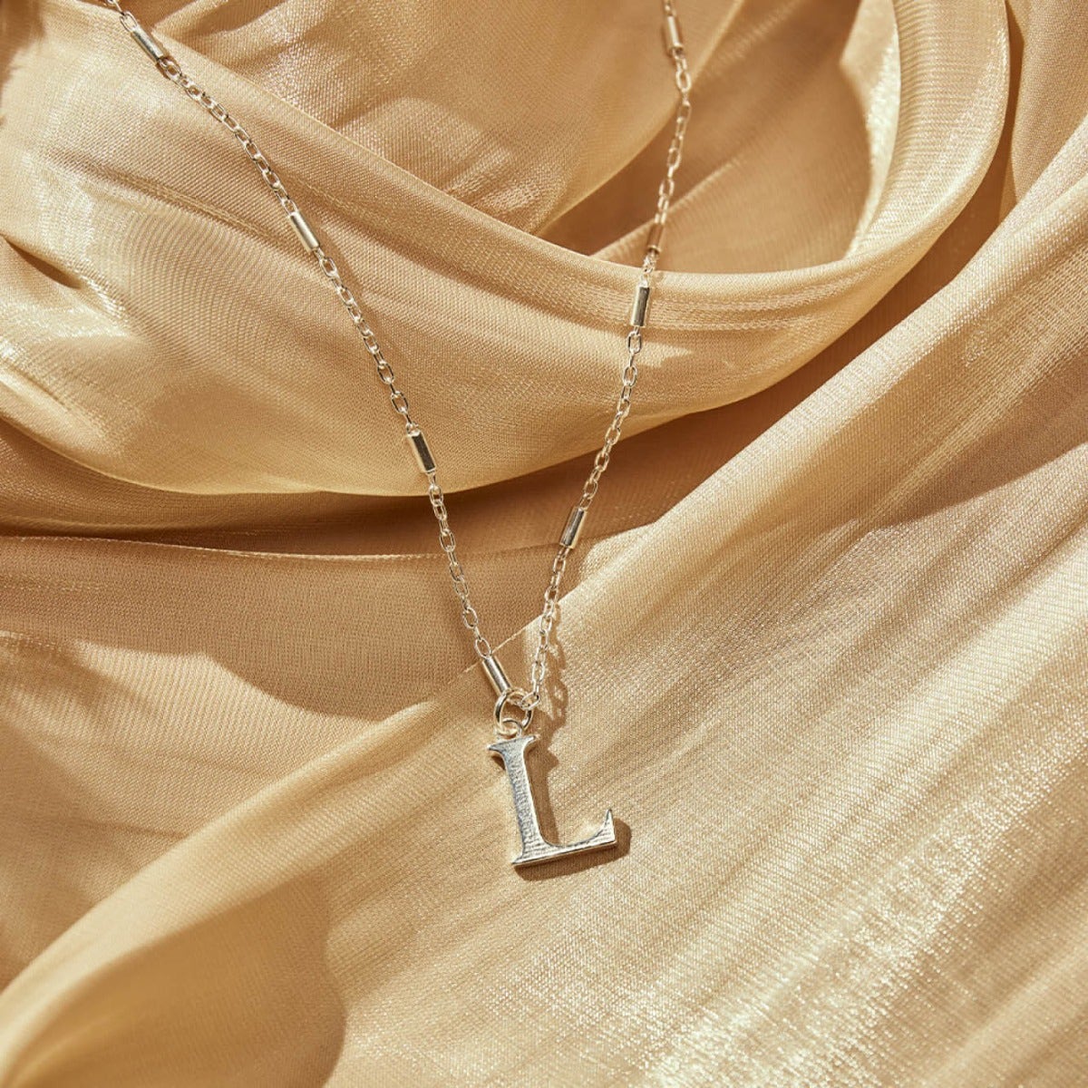 ChloBo Sterling Silver Gold Plated Initial Necklace L CBO-289 Image 3