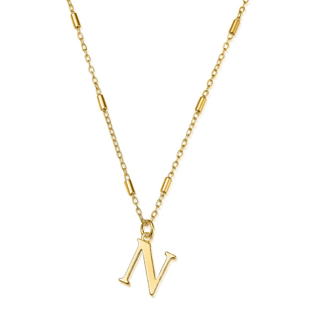 ChloBo Sterling Silver Gold Plated Initial Necklace N CBO-291 Image 1