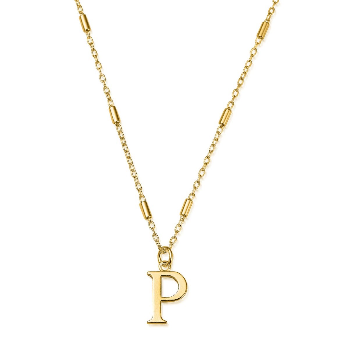 ChloBo Sterling Silver Gold Plated Initial Necklace P CBO-293 Image 1