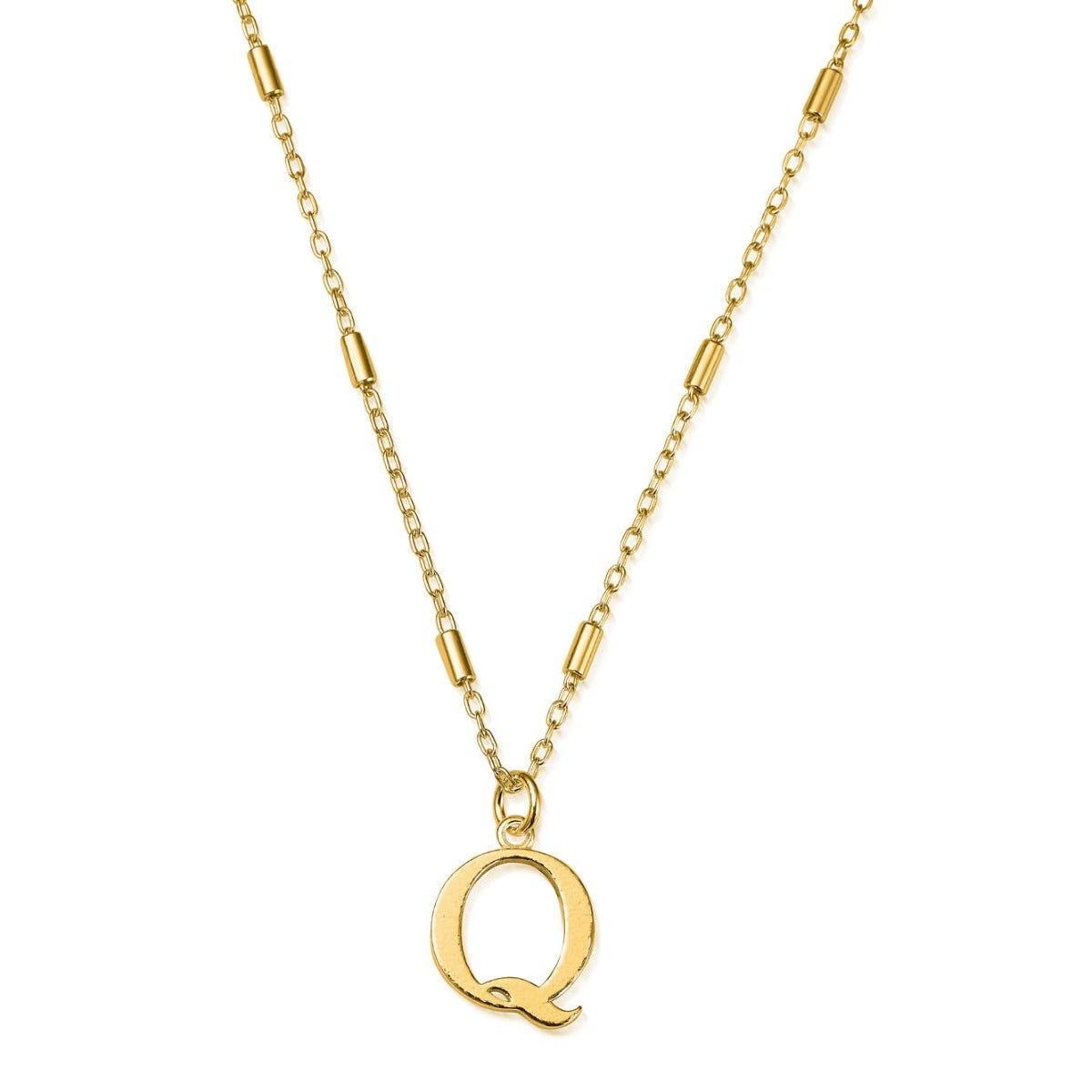 ChloBo Sterling Silver Gold Plated Initial Necklace Q CBO-294 Image 1