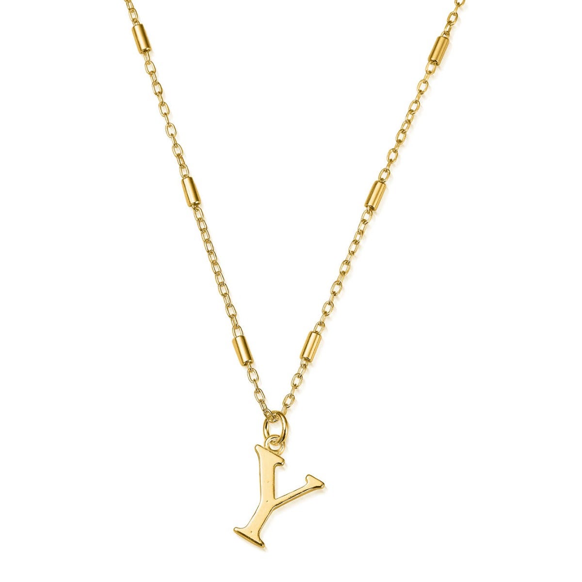 ChloBo Sterling Silver Gold Plated Initial Necklace Y CBO-302 Image 1