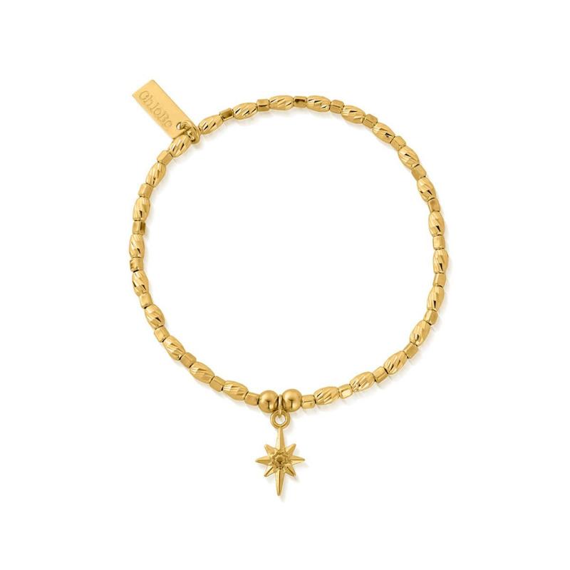 ChloBo Sterling Silver Gold Plated Soul Glow Lucky Star Bracelet CBO-016 Image 1
