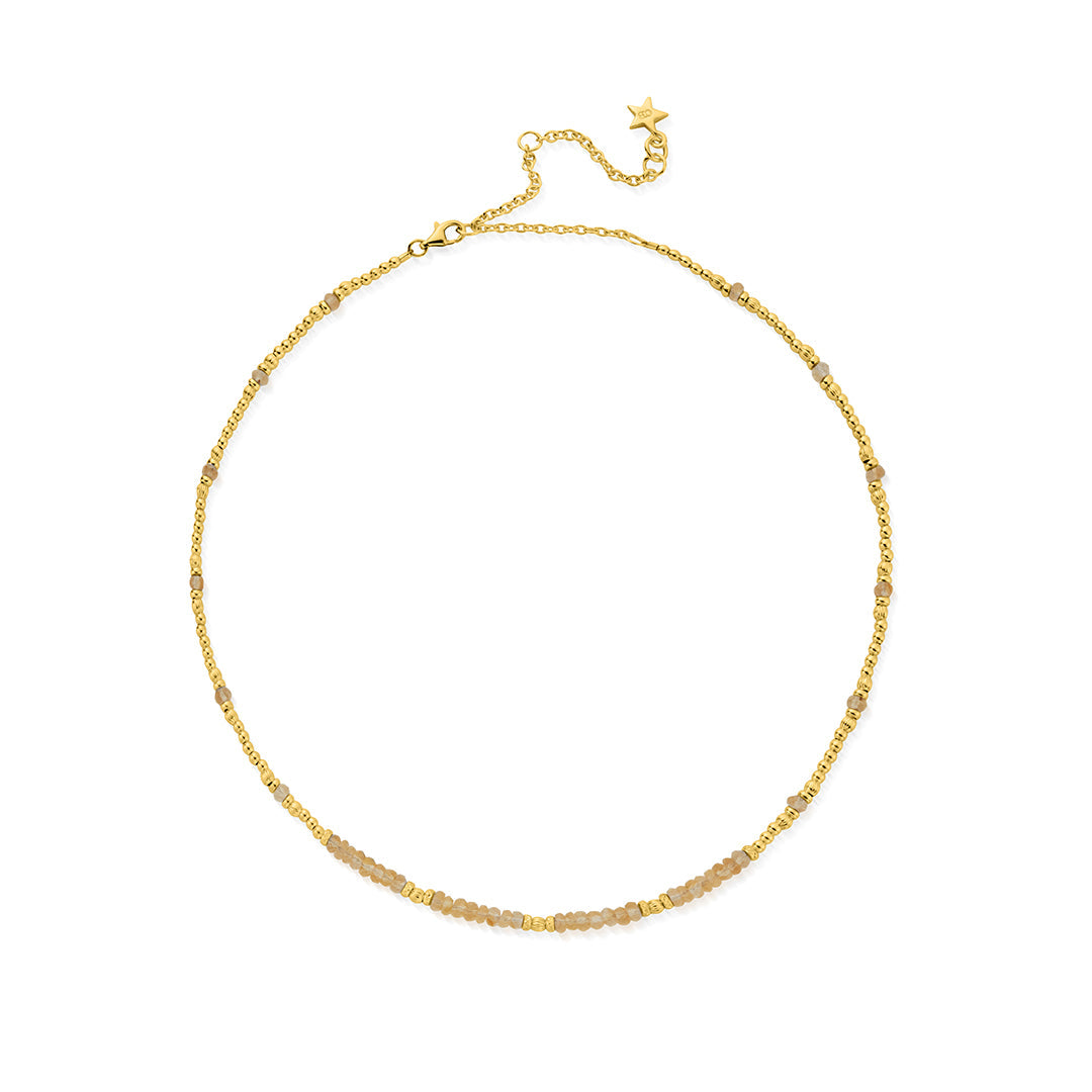 ChloBo Sterling Silver Gold Plated Soulful Rays Citrine Choker Necklace CBO-146 Image 1