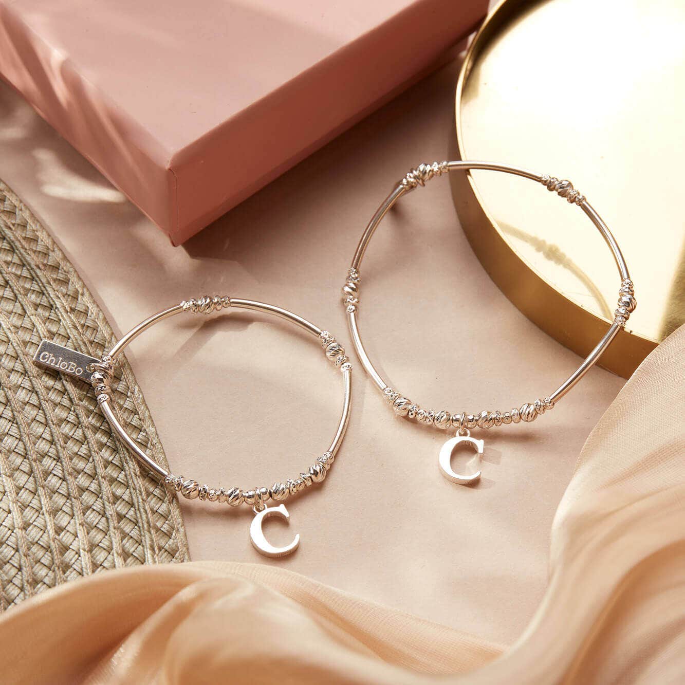 ChloBo Sterling Silver Initial Bracelet C CBO-306 Image 2