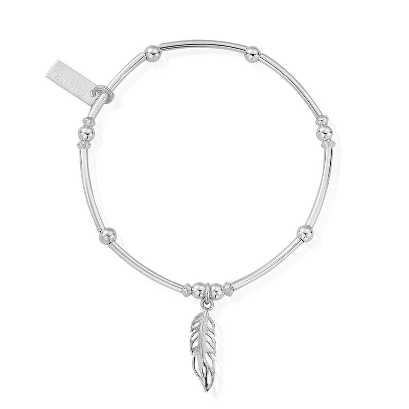 ChloBo Sterling Silver Mini Noodle Ball Filigree Feather Bracelet CBO-034 Image 1