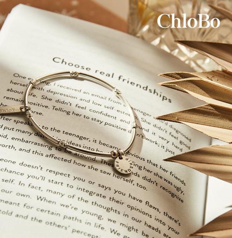 ChloBo Sterling Silver Mini Noodle Sparkle Rice Friendship Disc Bracelet CBO-006 Image 2