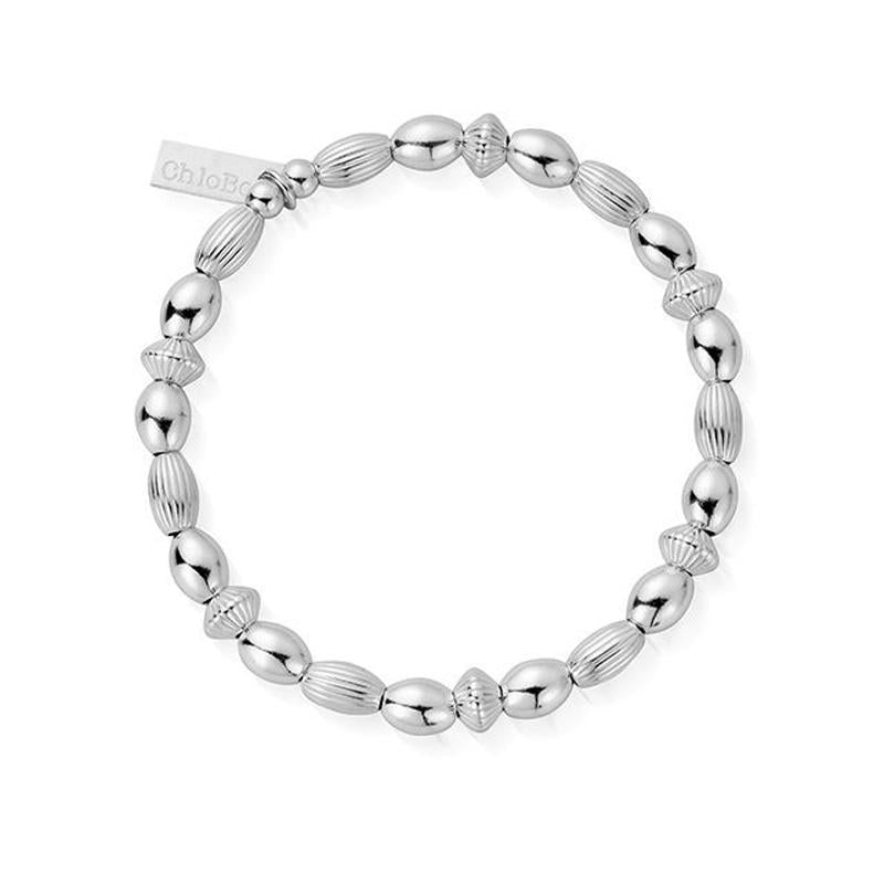 ChloBo Sterling Silver Mini Oval Disc Bracelet CBO-072 Image 1