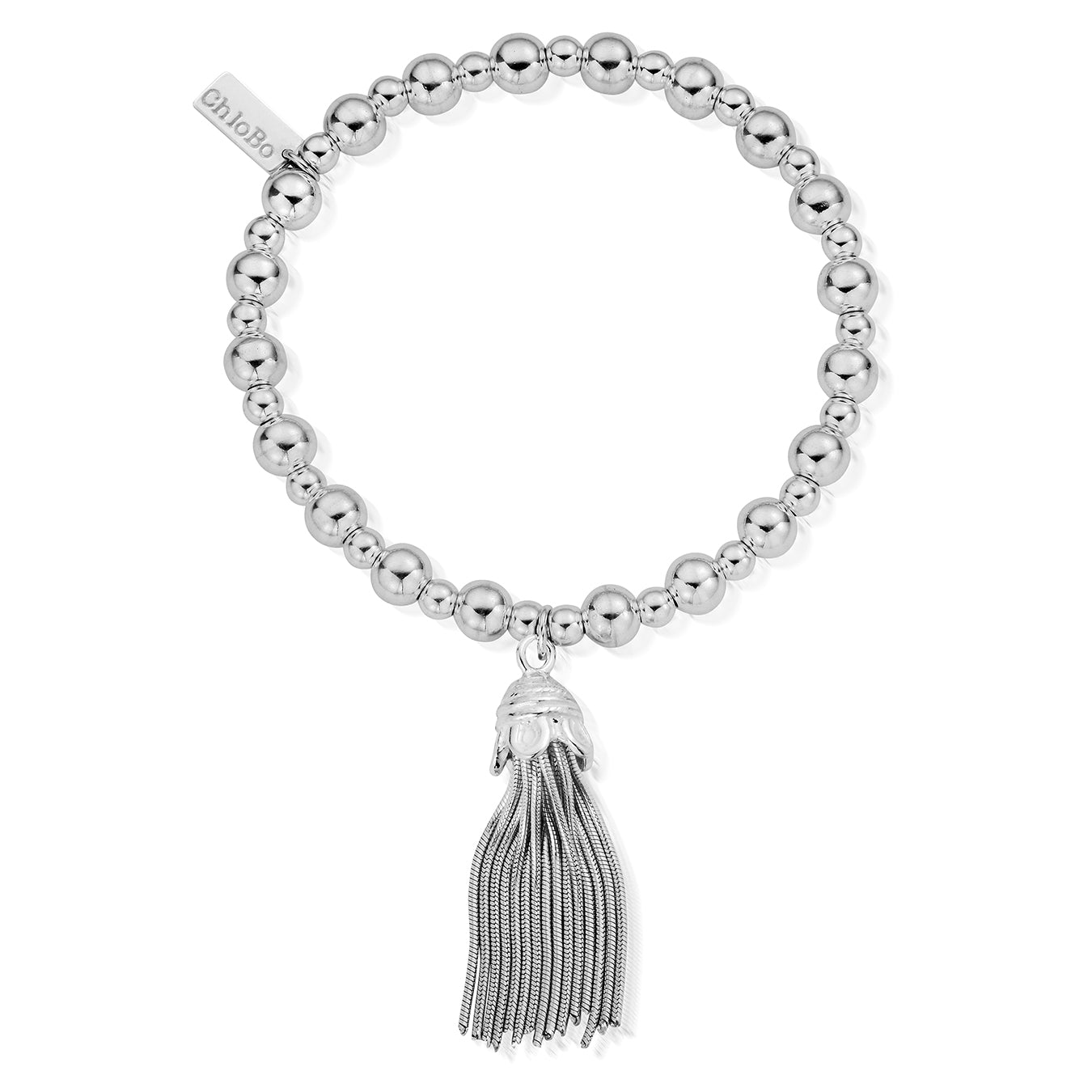 ChloBo Sterling Silver Mini Small Ball Tassel Bracelet CBO-230 Image 1