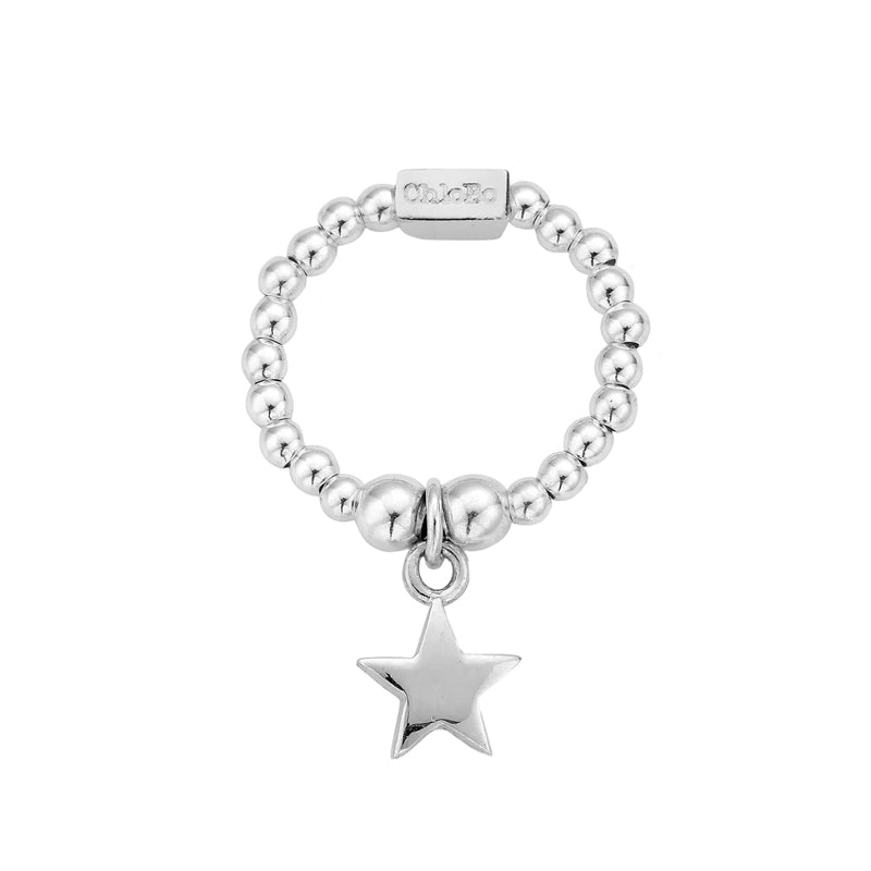 ChloBo Sterling Silver Mini Star Stretch Ring CBO-358/S Image 1