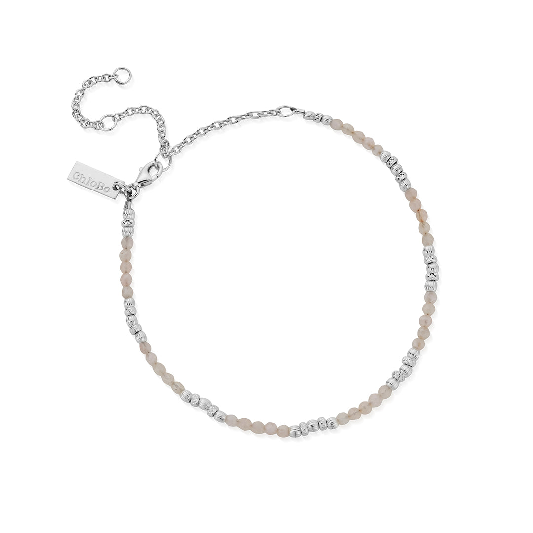 ChloBo Sterling Silver Passionate Sun Rose Quartz Anklet CBO-165 Image 1