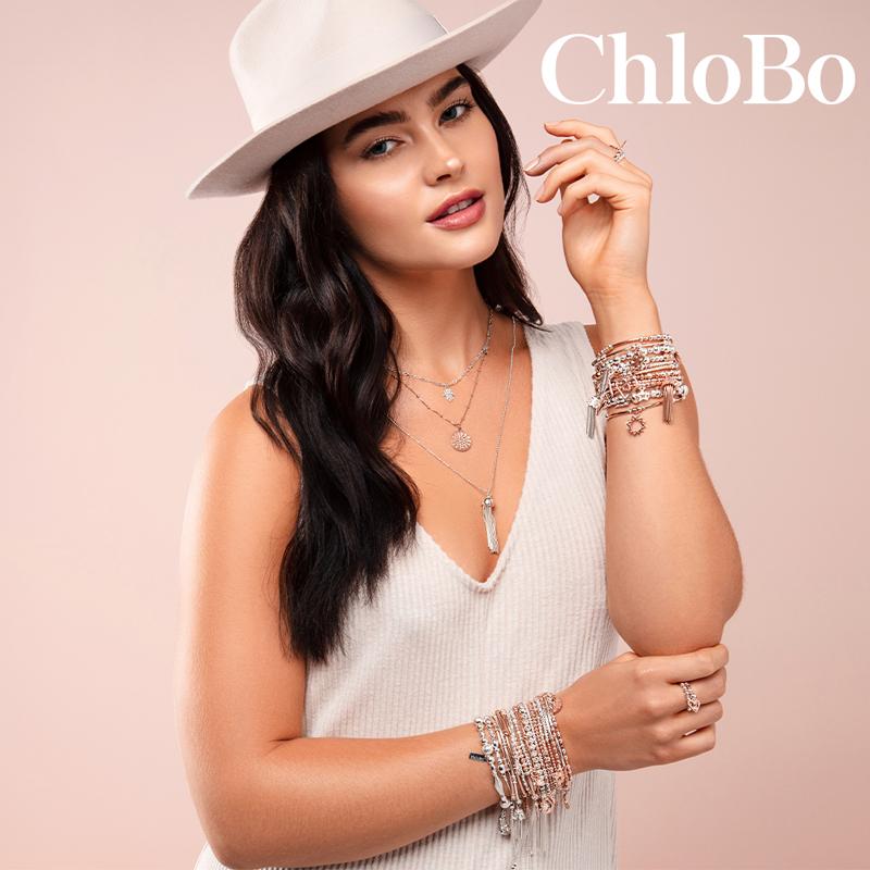ChloBo Sterling Silver Rose Gold Plated Mini Noodle Cube Open Star Bracelet CBO-019 Image 3
