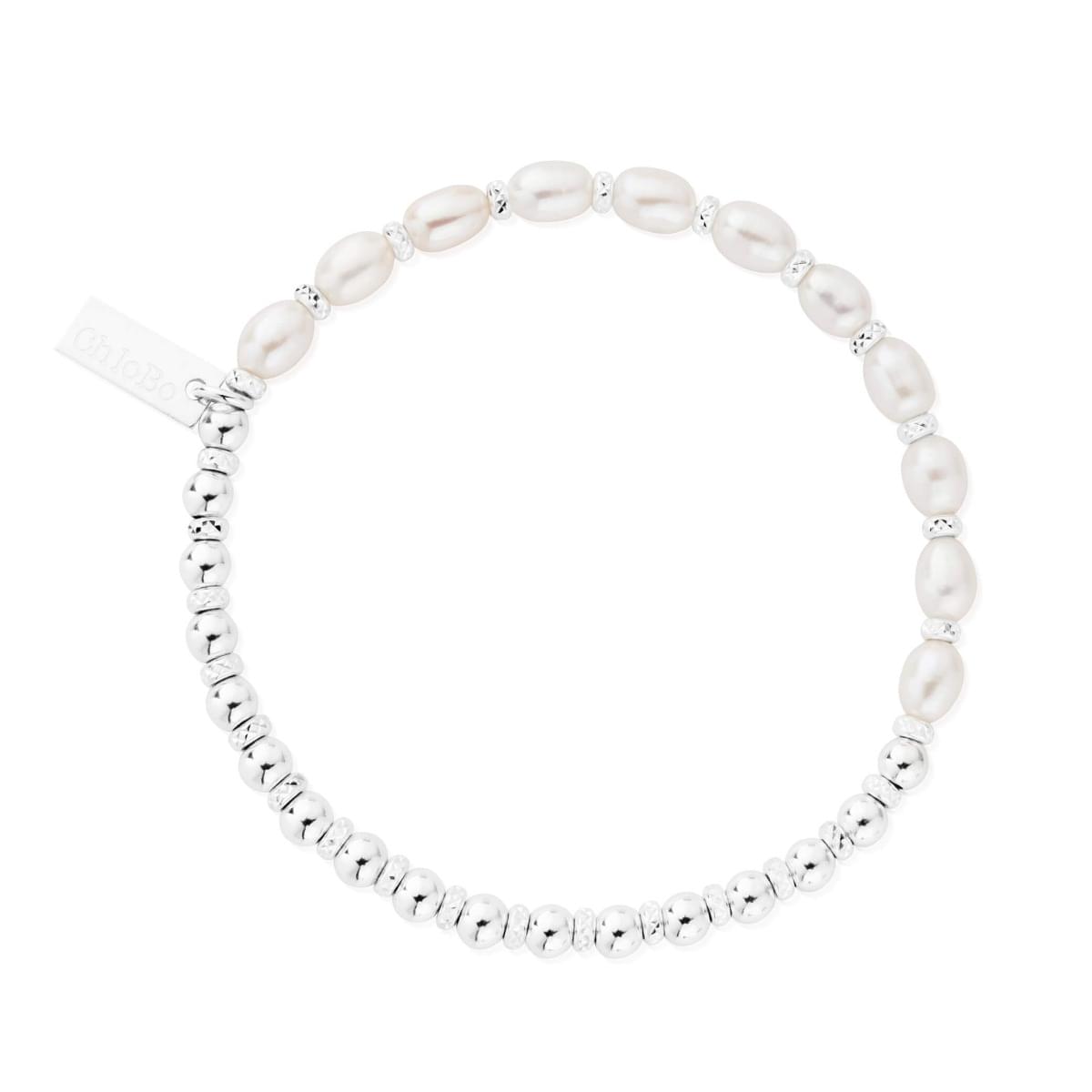 ChloBo Sterling Silver Story Of Love Pearl Bracelet CBO-244 Image 1