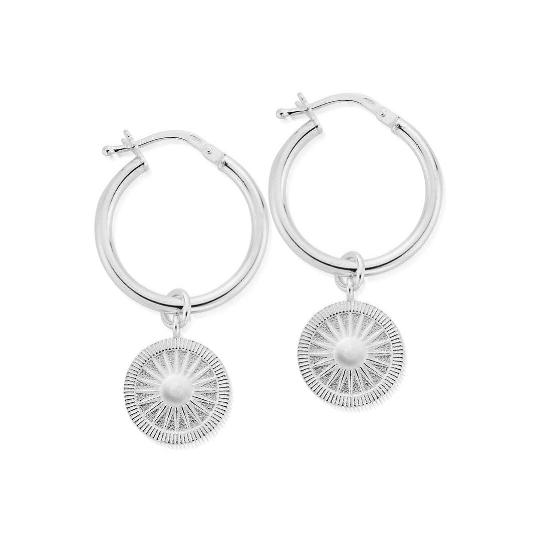 ChloBo Sterling Silver Sun Catcher Hoop Earrings CBO-157 Image 1