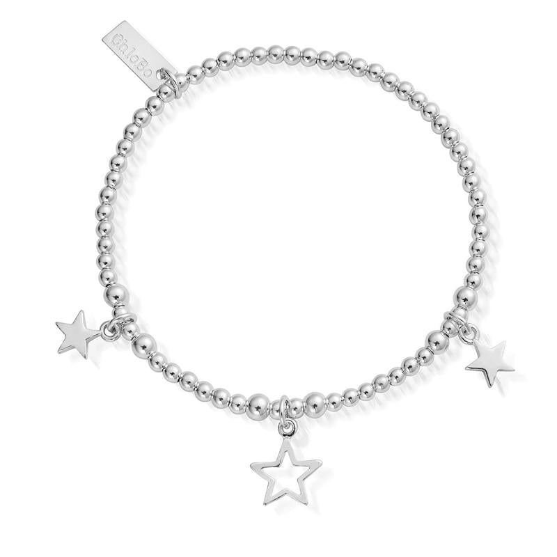 ChloBo Sterling Silver Triple Star Bracelet CBO-058 Image 1