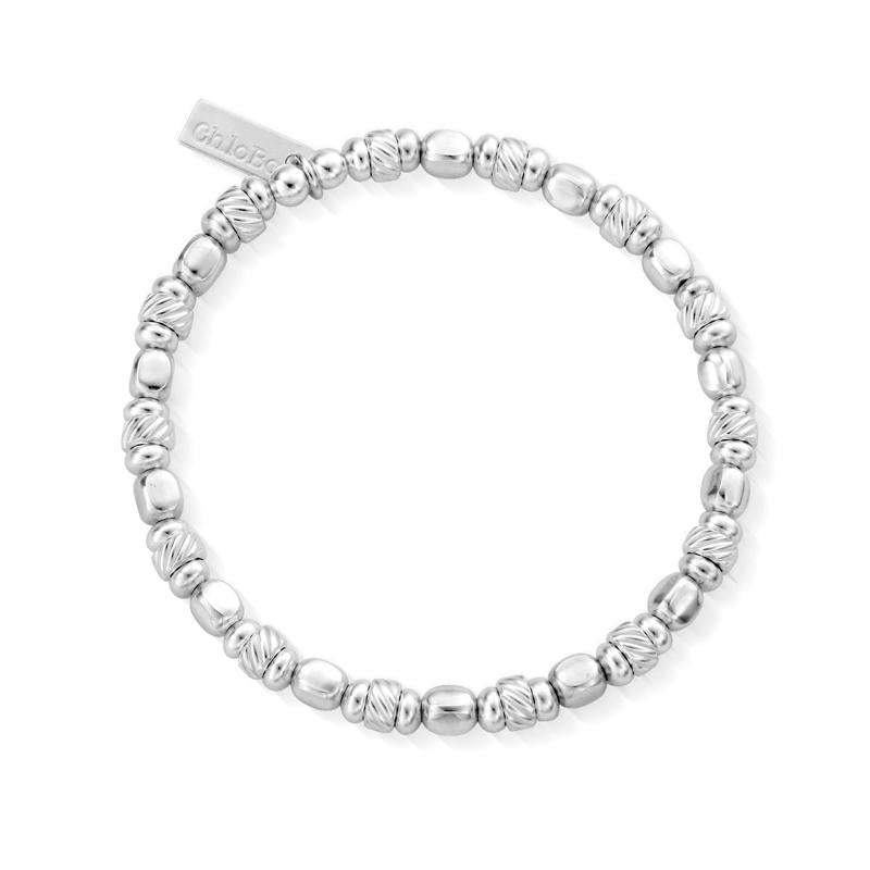 ChloBo Sterling Silver Twisted Cube Bracelet CBO-073 Image 1