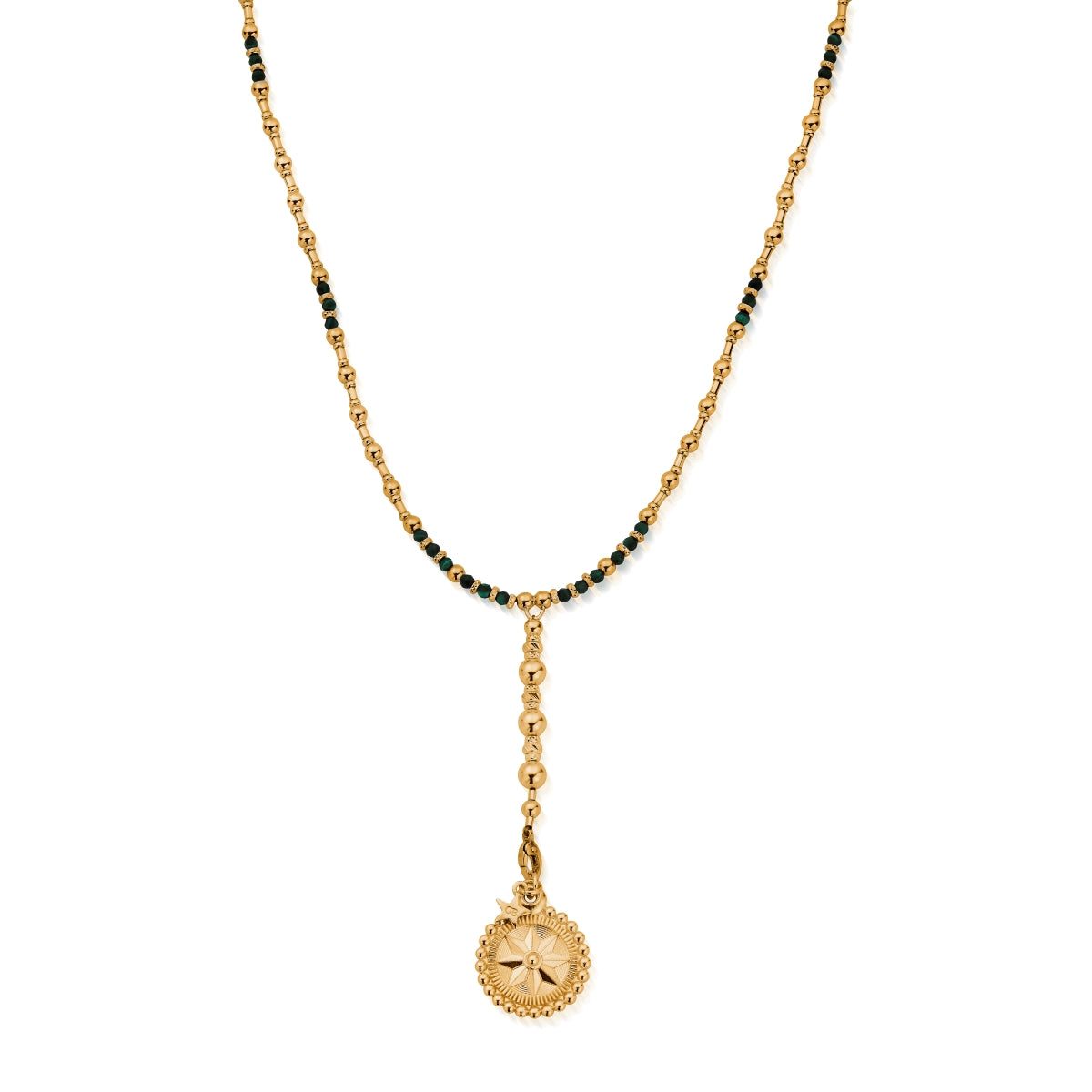 ChloBo Wandering Free Gold Plated Sterling Silver Free Spirit Malachite Lariat Necklace CBO-404 Image 1