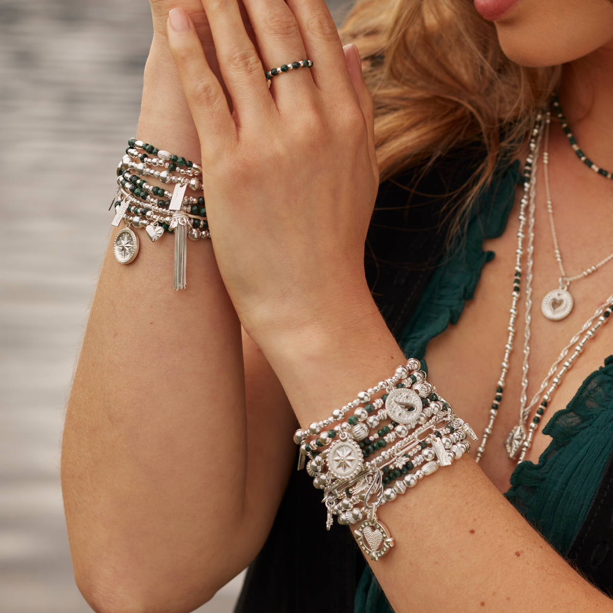 ChloBo Wandering Free Sterling Silver Forever Wandering Malachite Set CBO-420 Image 4