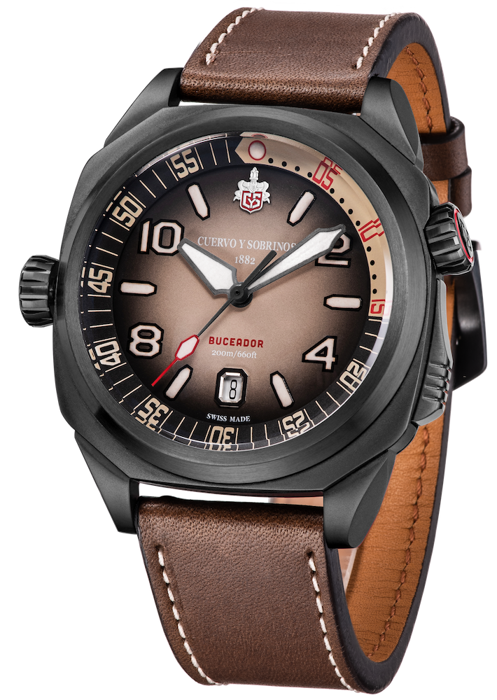 Cuervo y Sobrinos Buceador Caribe Divers Black Coral Watch 2860.3N Image 4