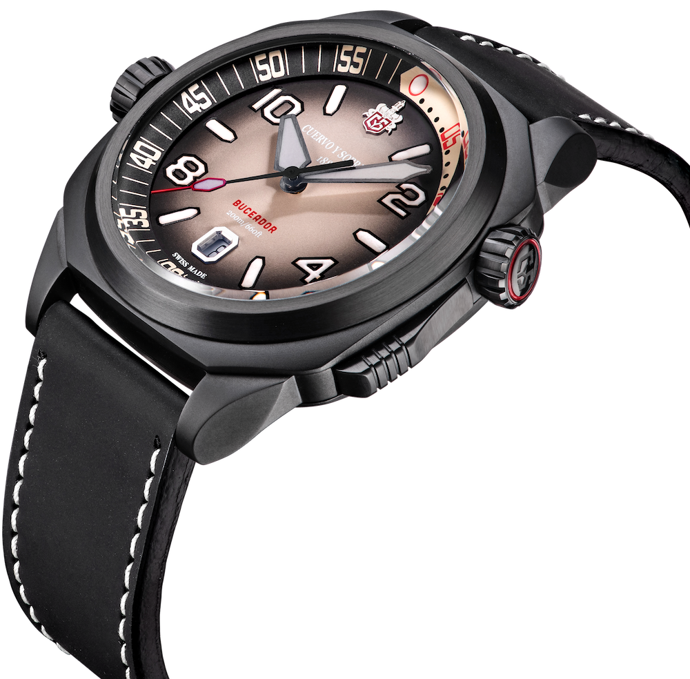 Cuervo y Sobrinos Buceador Caribe Divers Black Coral Watch 2860.3N Image 5
