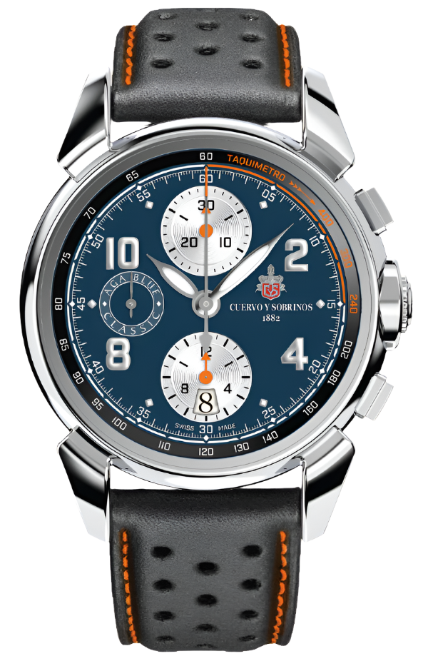 Cuervo y Sobrinos Chronograph Aga Blue Classic Limited Edition Watch 3141.1AB Image 1